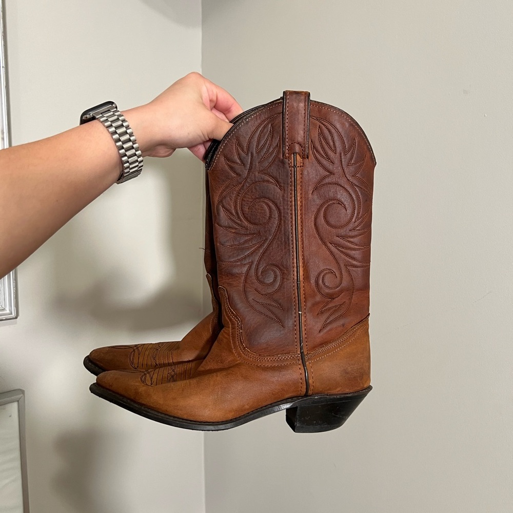 Brown Leather Cowboy Boots